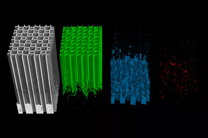 Material distribution analysis in 3D
