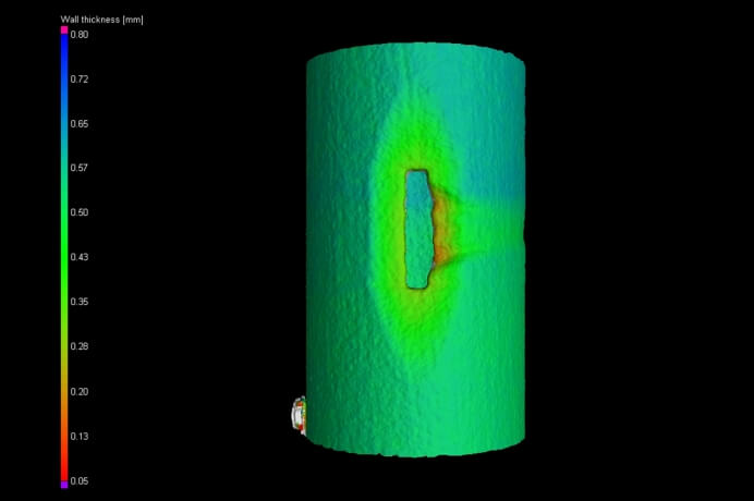 Wall thickness analysis in 3D