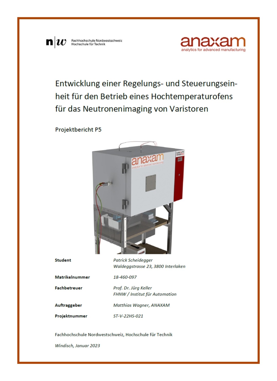 Titelbild Projektbericht P5 Patrick-Scheidegger